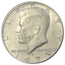 Монета 1/2 доллара (50 центов) 1973 года D США (аверс)