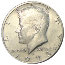 Монета 1/2 доллара (50 центов) 1973 года D США (аверс)