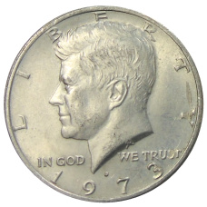 Монета 1/2 доллара (50 центов) 1973 года D США (аверс)