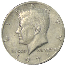 Монета 1/2 доллара (50 центов) 1971 года США (аверс)