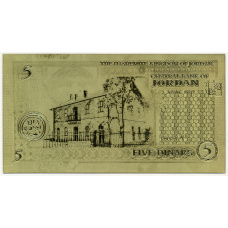Сувенирная банкнота 5 динар 2002 года Иордания (реверс)