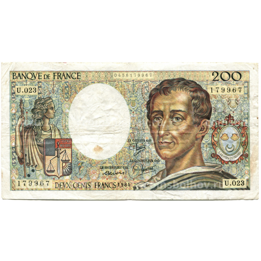 Банкнота 200 франков 1984 года Франция