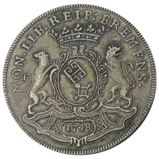 1 талер 1748 года Германские государства — Бремен — Копия