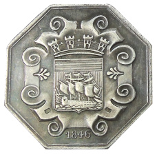 Жетон  платежный «Торговля и судоходство» 1846 года ФранцияКопия