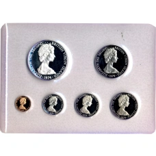 Набор  из 6 монет  1974 года Британские Виргинские Острова (в блистере) (реверс)