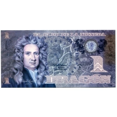 Банкнота 1 драгон 2013 года Колумбия « Исаак Ньютон»