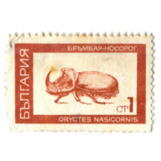 Марка «Жук-носорог» Болгария (аверс)