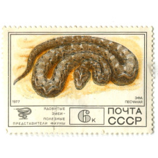 Марка «Ядовитые змеи — Эфа песчаная» 1977 год