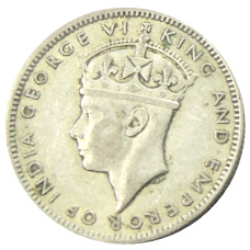 Монета 20 центов 1943 года Малайя (реверс)