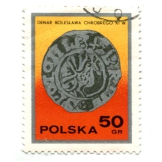 Марка «Денар Болеслава Храброго XI век» 1977 год Польша