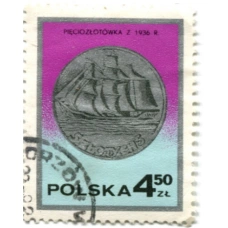 Марка «5 злотых 1936 года» 1977 год Польша
