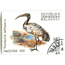 Марка «Священный ибис» 1991 год Мадагаскар