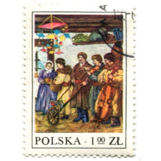 Марка «Пасхальный петух» 1977 год Польша