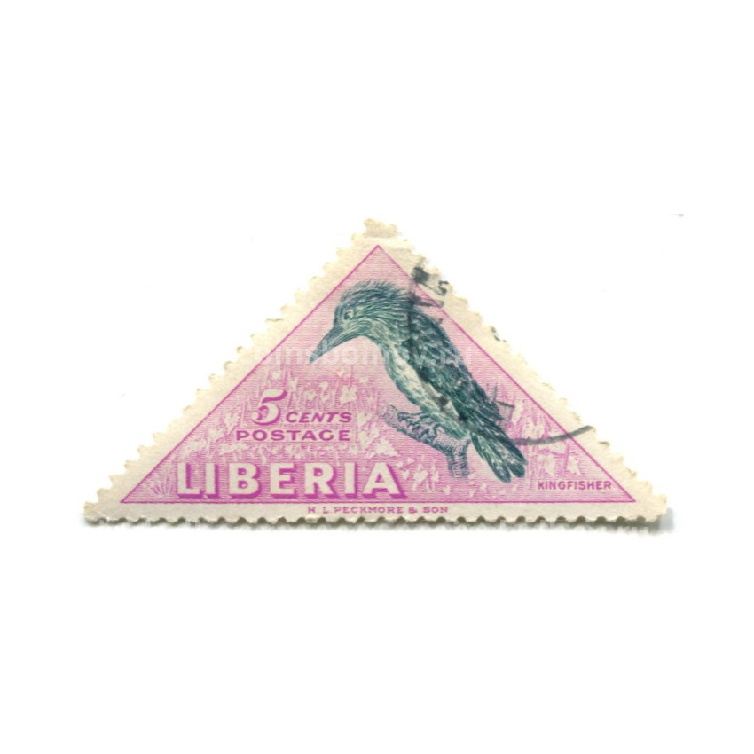 Марка «Зимородок» 1953 год Либерия