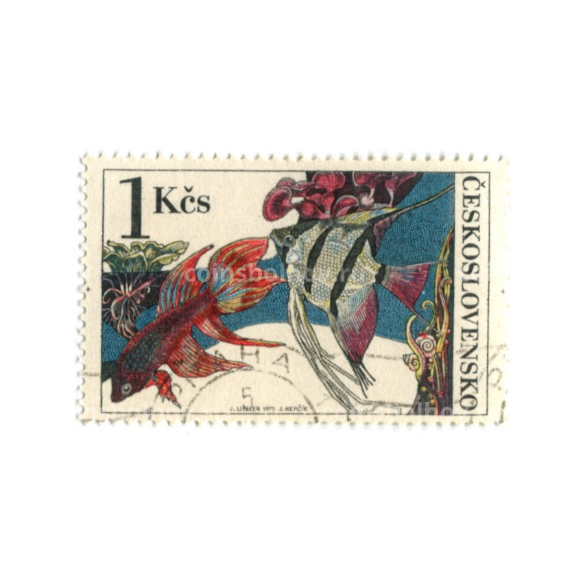 Марка «Рыбки» 1975 год Чехословакия