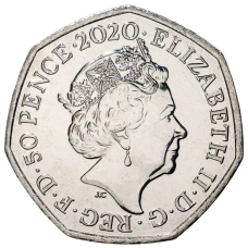 Монета 50 пенсов 2020 года Великобритания —  Выход Великобритании из Европейского союза (реверс)