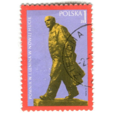 Марка «Памятник В.И.Ленину в Нова-Хута(Краков) 1973 год Польша