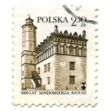 Марка «Ратуша Сандомир-1000 лет» 1980 год Польша