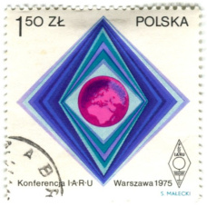 Марка «Конференция радиолюбилей» 1975 год  Польша