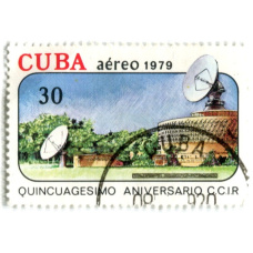 Марка «50 лет международного консультативного комитета по радио» 1979 год Куба (аверс)