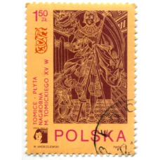 Марка « Надгробная плита  «Николас Томицки» 1973 год Польша (аверс)