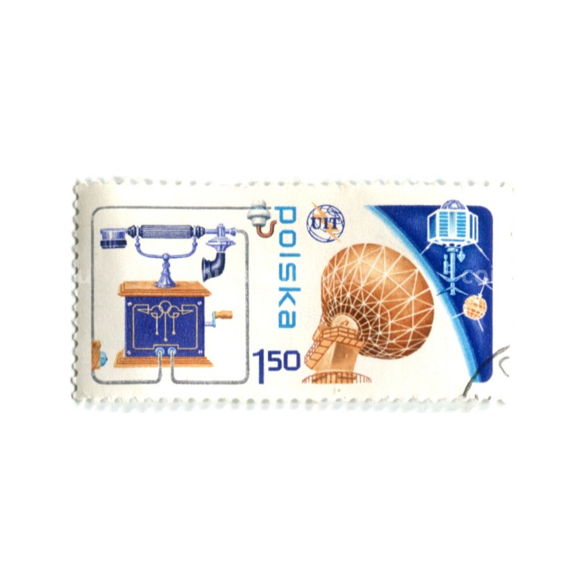 Марка «100 лет изобретению телефона» 1973 год Польша