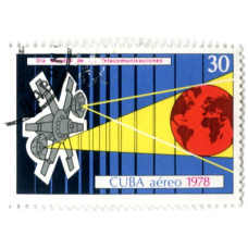 Марка «Телекоммуникационный спутник» 1978 год Куба (аверс)