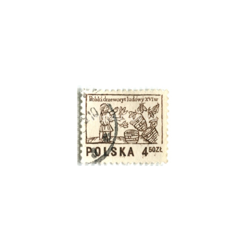 Марка «Пчеловод XVI век» 1974 год Польша