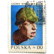 Марка «Вавельская голова XVI век» 1973 год Польша