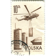 Марка «Вертолет Ми-6» 1976 год Польша