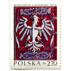 Марка «Обложка молитвенника королевы Анны Ягеленской 16 век» 1973 год Польша