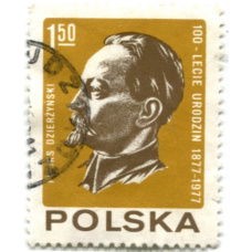 Марка «100 лет со дня рождения Ф. Дзержинского» 1977 год Польша (аверс)