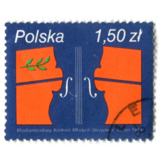 Марка «конкурс молодых скрипачей» 1979 год Польша (аверс)
