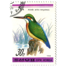 Марка «Зимородок» 1988 год Северная Корея