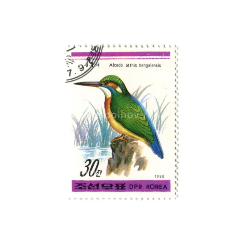 Марка «Зимородок» 1988 год Северная Корея