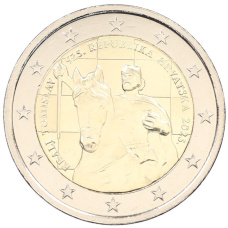 Монета 2 евро 2025 года Хорватия «1100 лет Королевству Хорватии и коронации короля Томислава» (аверс)