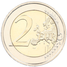 Монета 2 евро 2025 года Хорватия «1100 лет Королевству Хорватии и коронации короля Томислава» (реверс)