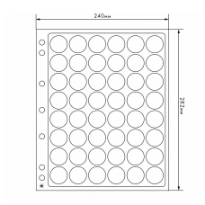 Листы «ENCAP» для 48 монет размером от 22 до 23 мм в капсулах (упаковка 2 штуки) LEUCHTTURM 343208 (аверс)