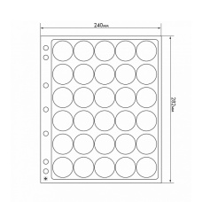 Листы «ENCAP» для 30 монет размером от 32 до 33 мм в капсулах (упаковка 2 штуки) LEUCHTTURM 329237 (аверс)