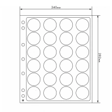 Листы «ENCAP» для 24 монет размером от 36 до 37 мм в капсулах (упаковка 2 штуки) LEUCHTTURM 343214 (аверс)