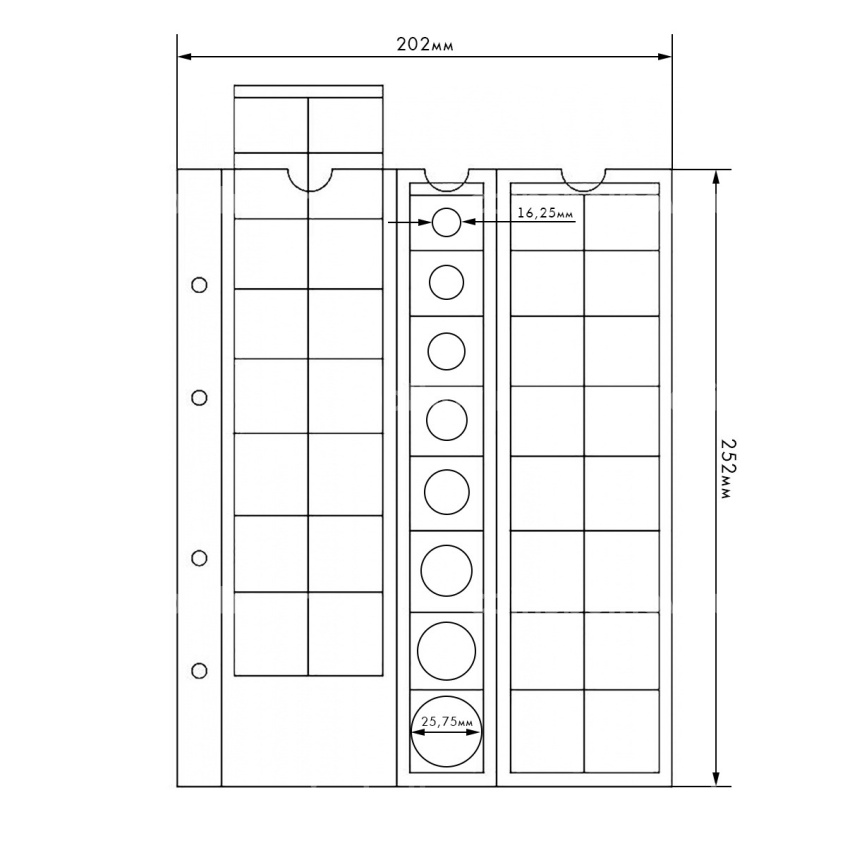 Лист для 5 евронаборов формат «Optima» LEUCHTTURM 308740