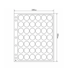 Листы «ENCAP» на 42 ячейки для колпачков от шампанского и пивных крышек (упаковка 2 штуки) формат GRANDE LEUCHTTURM 308075 (аверс)