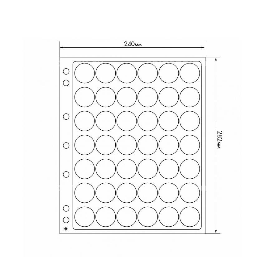 Листы «ENCAP» на 42 ячейки для колпачков от шампанского и пивных крышек (упаковка 2 штуки) формат GRANDE LEUCHTTURM 308075
