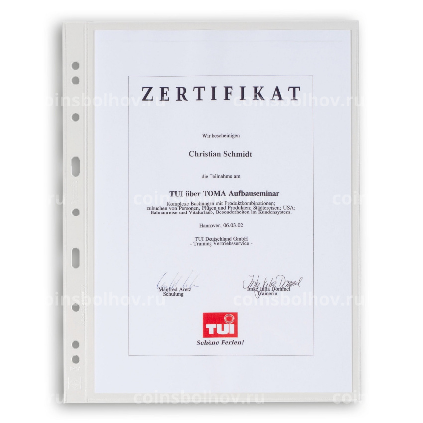 Лист для 1 банкноты формата «Grande» 1C LEUCHTTURM 321709 (вид 2)