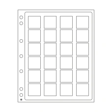 Листы «ENCAP» (упаковка 2 штуки) для 24 монет в капсулах «QUADRUM MINI» LEUCHTTURM 360060 (аверс)