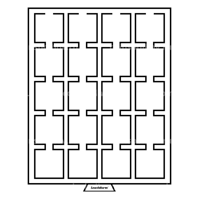Кассета на 20 ячеек для хранения и презентации монет в капсулах «QUADRUM» до 50 мм MB LEUCHTTURM 327468