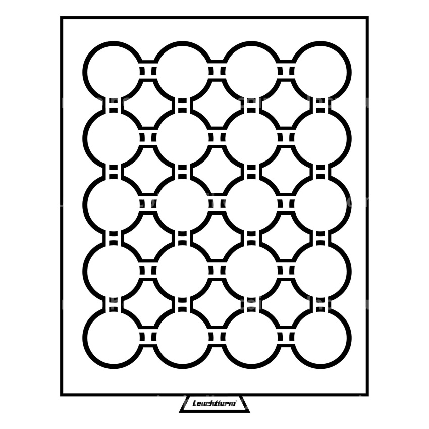 Кассета на 20 ячеек для хранения и презентации монет в капсулах диаметром 39 мм MB LEUCHTTURM 359443
