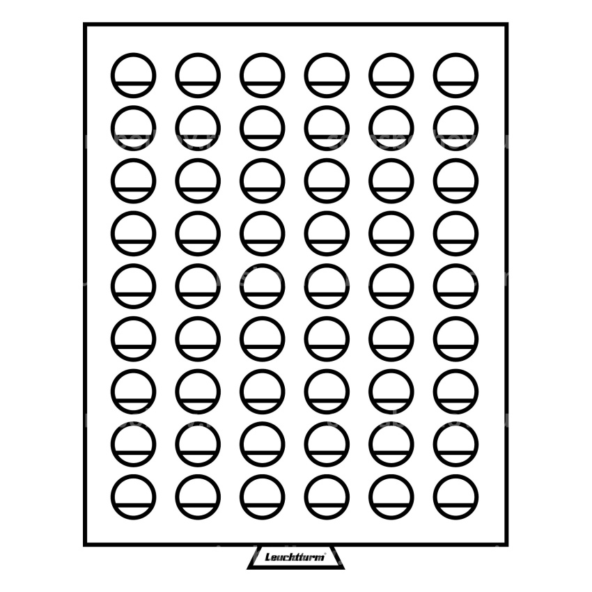 Кассета на 54 ячейки для хранения и презентации монет диаметром до 26 мм MB LEUCHTTURM 309858