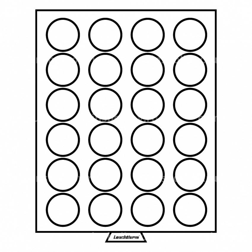 Кассета на 24 ячейки для хранения и презентации монет диаметром до 41 мм MB LEUCHTTURM 302572