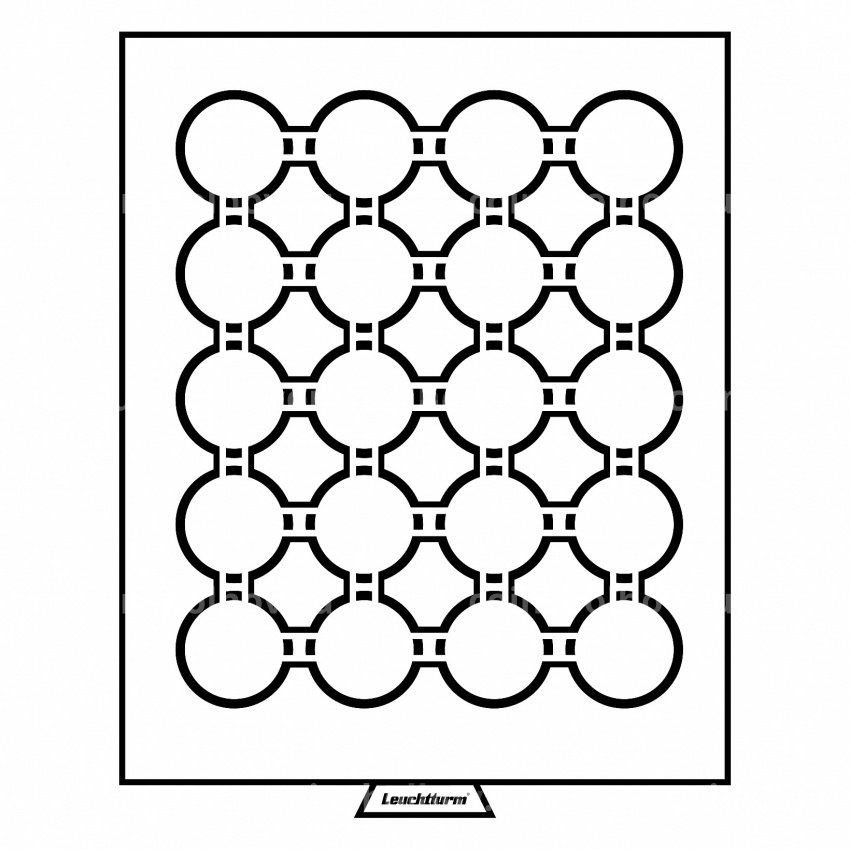 Кассета на 20 ячеек для хранения и презентации монет в капсулах диаметром до 36 мм MB LEUCHTTURM 327498